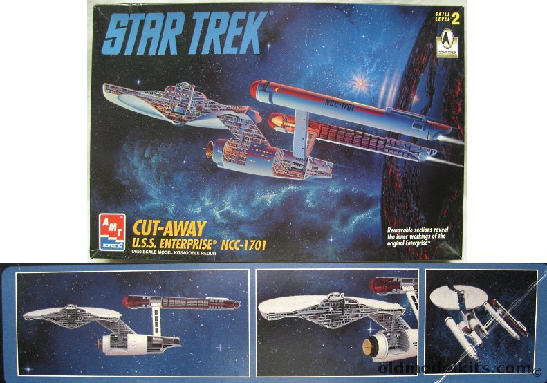 AMT 1/650 Star Trek Cut-Away USS Enterprise NCC-1701 with Interior, 8790 plastic model kit
